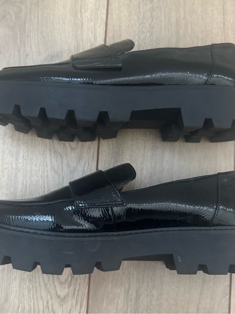 Franco Sarto Black Patent Leather Penny Loafers - Picture 4 of 7
